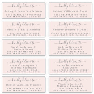 Deliver to Calligraphy Wedding Guest Address Label