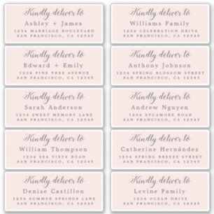 Deliver to Calligraphy Wedding Guest Address Label
