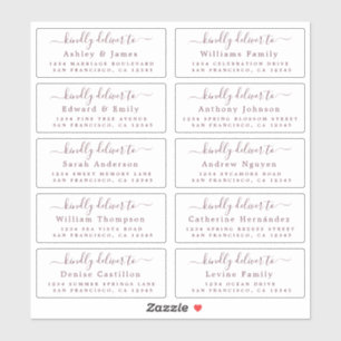 Deliver to Calligraphy Wedding Guest Address Label