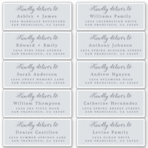 Deliver to Calligraphy Wedding Guest Address Label