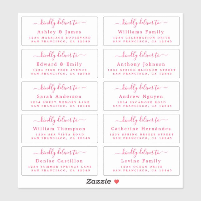 Deliver to Calligraphy Wedding Guest Address Label (Sheet)