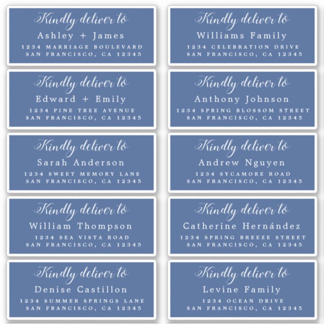 Deliver to Calligraphy Wedding Guest Address Label (Front)