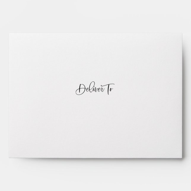 Deliver To Modern Calligraphy White Envelope (Front)