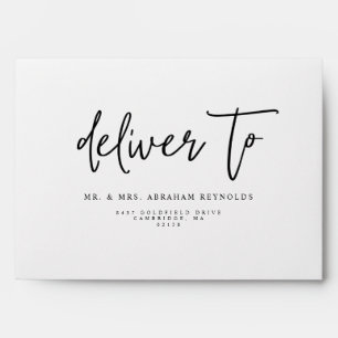 Deliver To Script Wedding Address Label Envelope