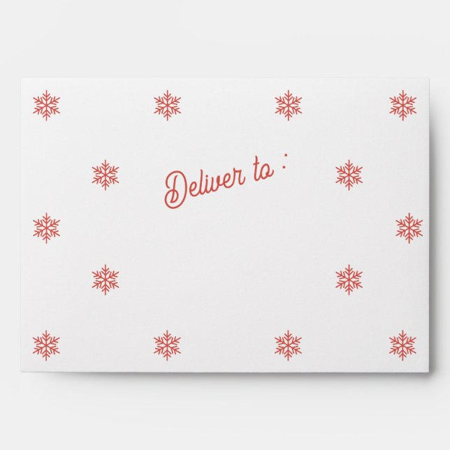 Deliver to Snowflake Pattern Envelope (Front)