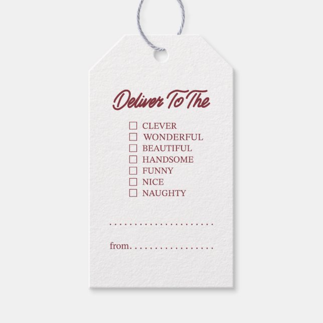 Deliver To The Gift Tags (Front)