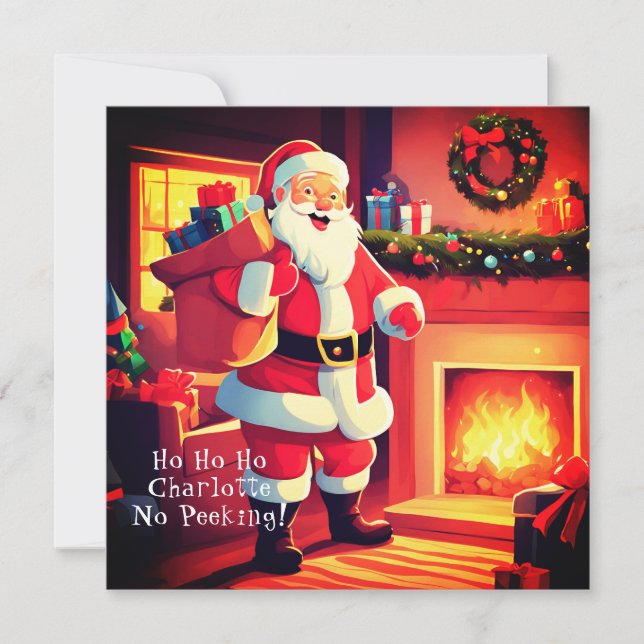 Delivering Christmas Gifts | Letter From Santa  Holiday Card (Front)