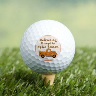 Delivering Pumpkin Spice Season Handpainted Truck Golf Balls