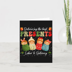 Delivering The Baby Labor Delivery Nurse Christmas Card