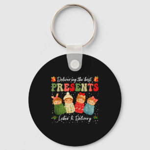 Delivering The Baby Labor Delivery Nurse Christmas Key Ring