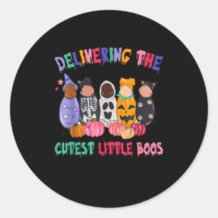 Delivering The Cutest Boos Labor And Delivery Hall Classic Round Sticker