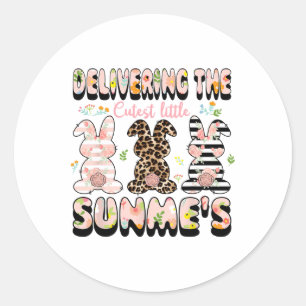 Delivering The Cutest Bunnies Labour And Delivery Classic Round Sticker