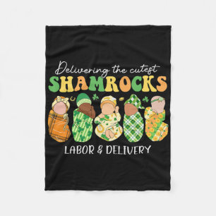 Delivering The Cutest Shamrocks Labour Delivery Pa Fleece Blanket