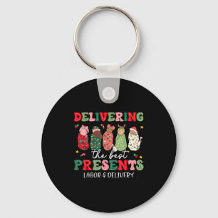 Delivering The Labor Delivery Nurse Christmas Key Ring