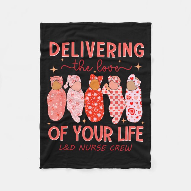 Delivering The Love Of Your Life Valentines Day L& Fleece Blanket (Front)