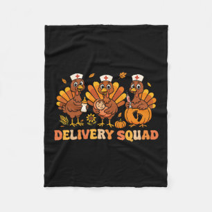 Delivering Turkeys Labor And Delivery Thanksgiving Fleece Blanket