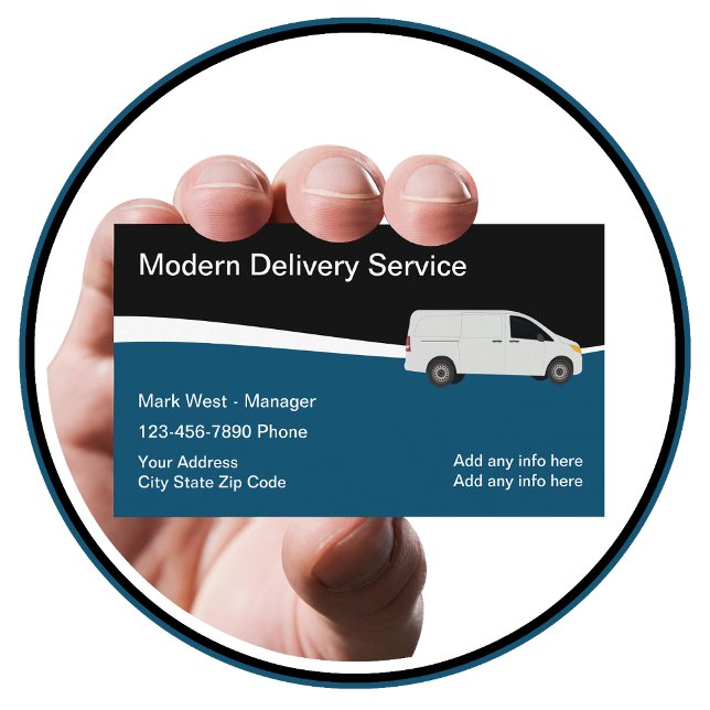 Delivery Courier Modern Business Card (Creator Uploaded)