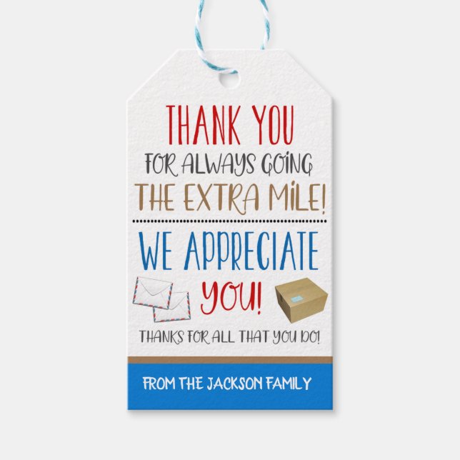 Delivery Driver Appreciation Gift Tag (Front)