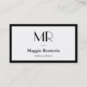 Delivery Driver - Clean Stylish Monogram Business Card