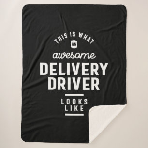 Delivery Driver Job Title Gift Sherpa Blanket