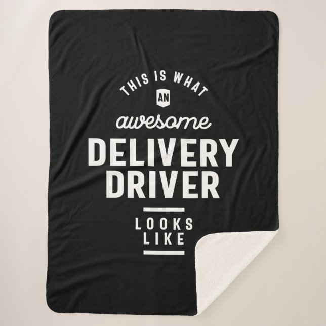 Delivery Driver Job Title Gift Sherpa Blanket (Front)