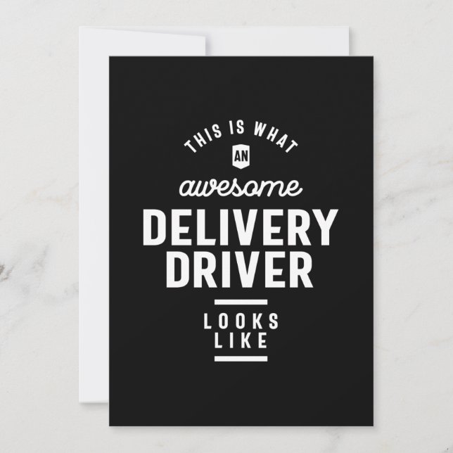 Delivery Driver Job Title Gift Thank You Card (Front)