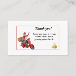 Delivery Driver Thank you Business Card