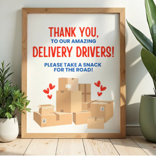 Delivery Driver Thank You Sign