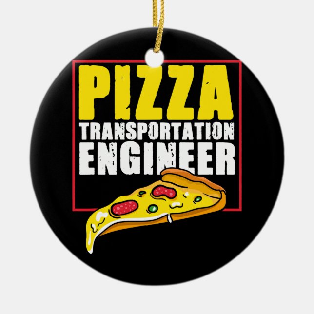 Delivery Guy Pizza Chef  Ceramic Tree Decoration (Front)