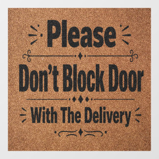 Delivery Instructions Window Cling