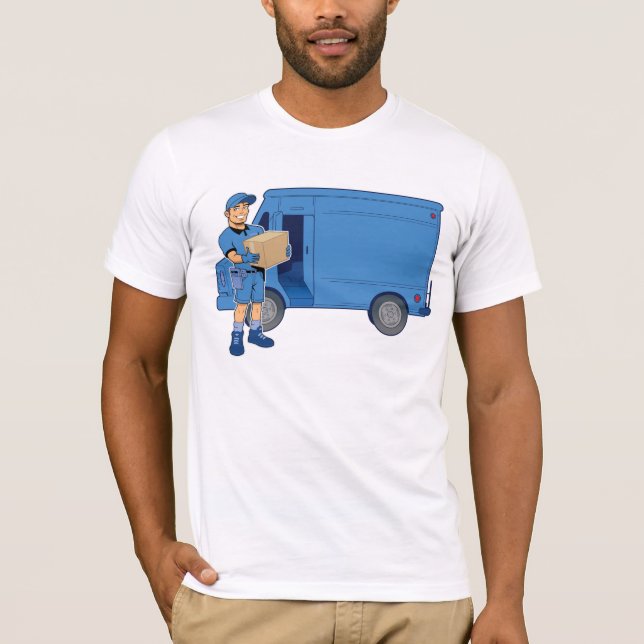 Delivery Man And Van T-Shirt (Front)