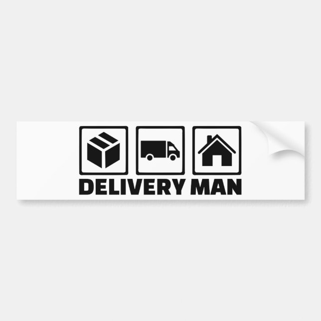 Delivery man bumper sticker (Front)