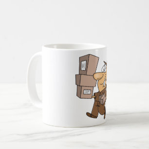 Delivery Man Carrying Packages and Parcels Coffee Mug