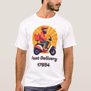 Delivery Rider on Modern Scooter T-Shirt