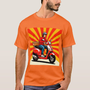 Delivery Rider on Modern Scooter T-Shirt
