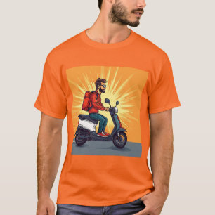 Delivery Rider on Modern Scooter T-Shirt