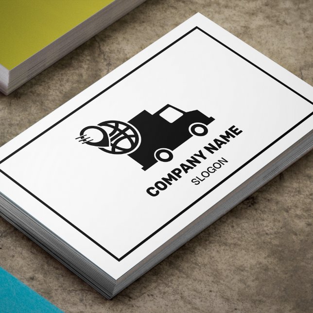 Delivery service Modern Black & White Professional Business Card (Creator Uploaded)