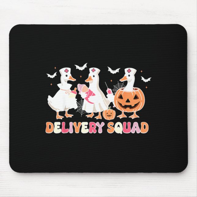 Delivery Squad Halloween Goose Spooky Labour Mouse Mat (Front)