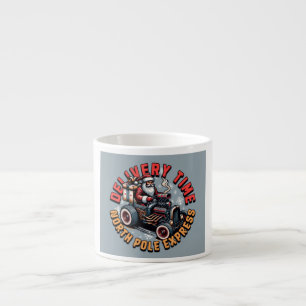 Delivery Time Santa Christmas Hot Rod Espresso Cup