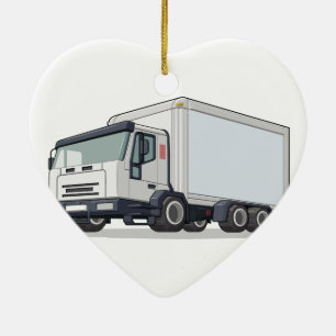 Delivery Truck Ceramic Tree Decoration