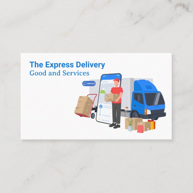 Delivery Truck Services | Package Driver Business Card (Front)