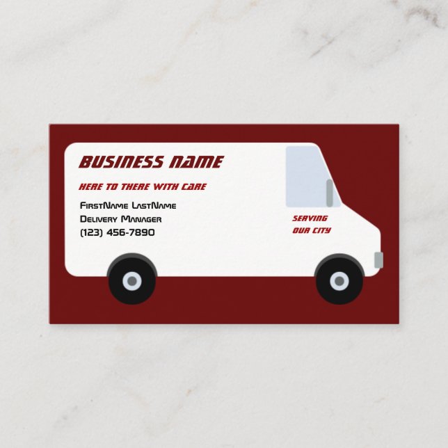Delivery Van Brick Red Business Card (Front)