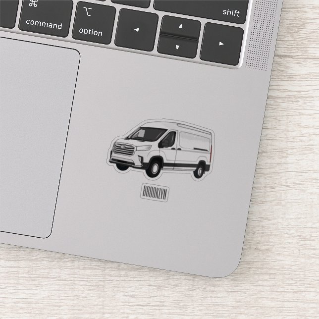 Delivery van cartoon illustration (Detail)