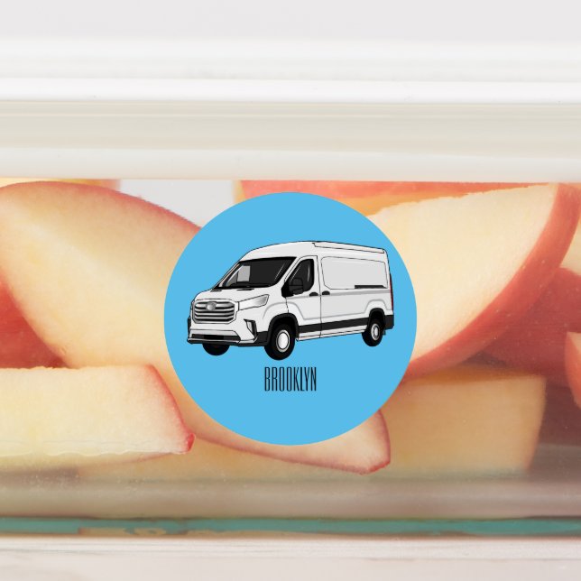 Delivery van cartoon illustration (Affixed)