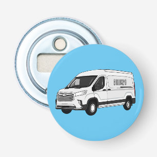 Delivery van cartoon illustration bottle opener