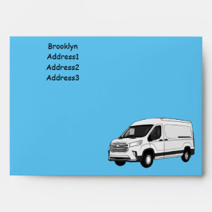 Delivery van cartoon illustration envelope