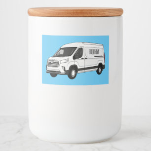 Delivery van cartoon illustration food label