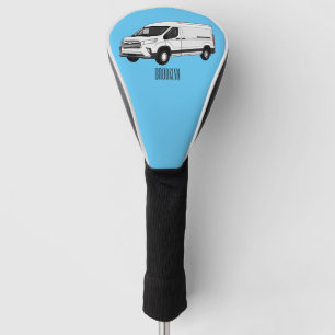 Delivery van cartoon illustration golf head cover