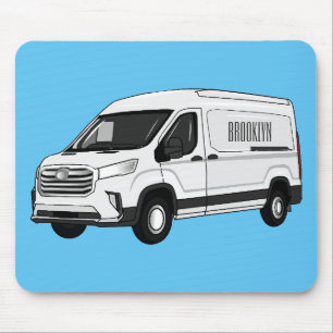 Delivery van cartoon illustration mouse mat