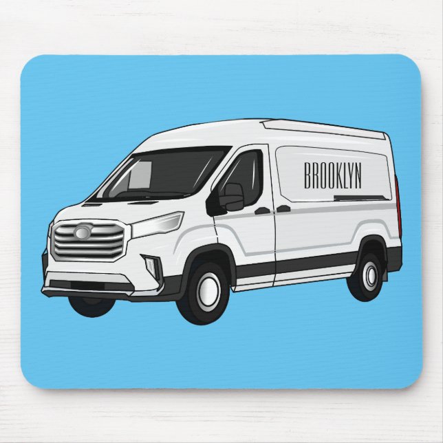 Delivery van cartoon illustration mouse mat (Front)